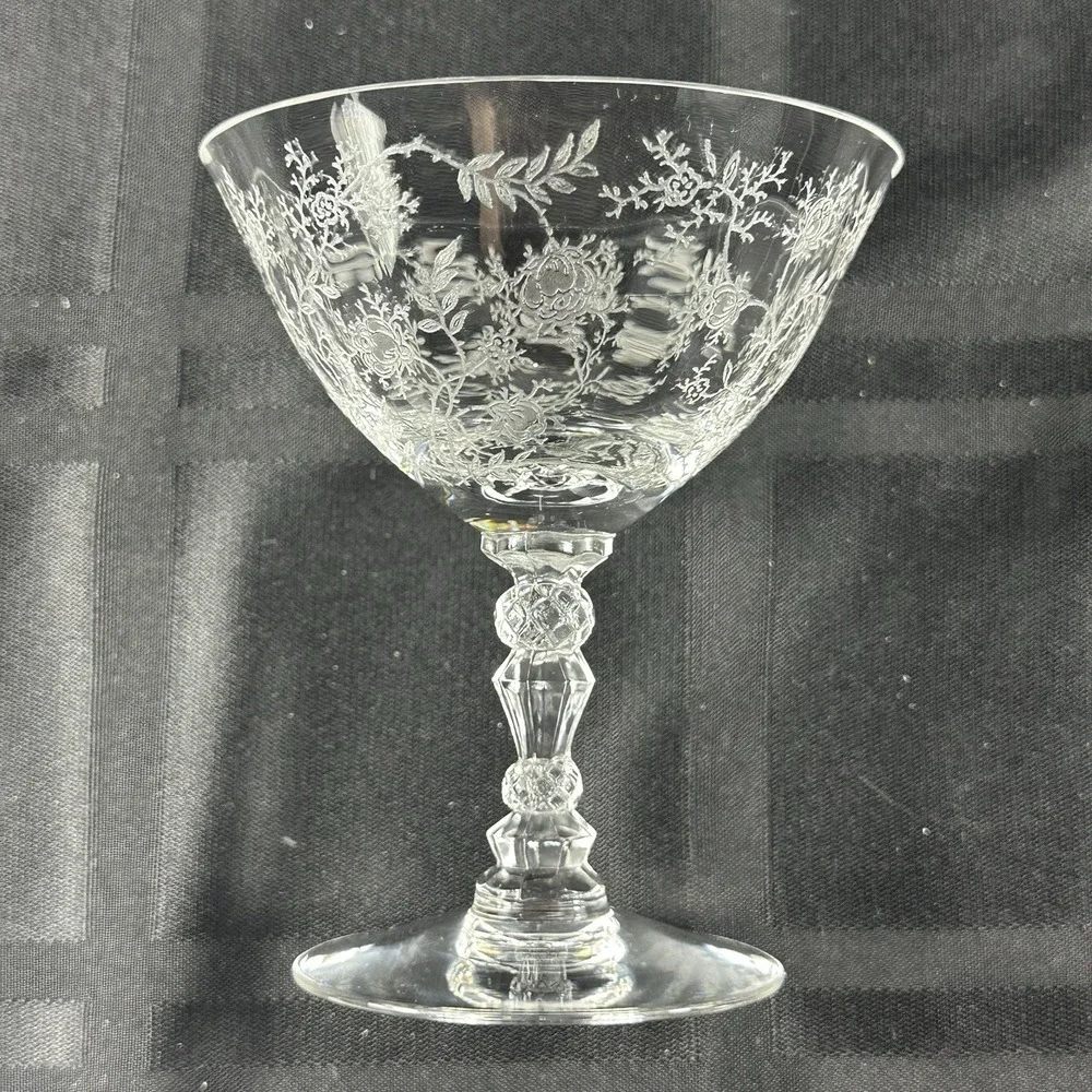 4 Fostoria Crystal Chintz 4 3/8
